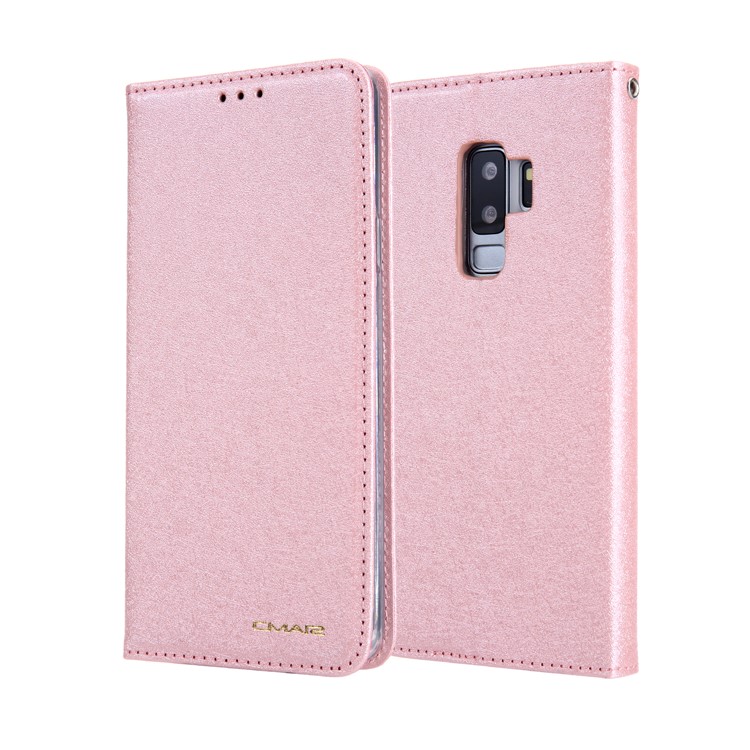 

CMAI2 PU Leather Auto-absorbed Card Slots Folio Stand Cover with Stand for Samsung Galaxy S9 Plus G965 - Rose Gold