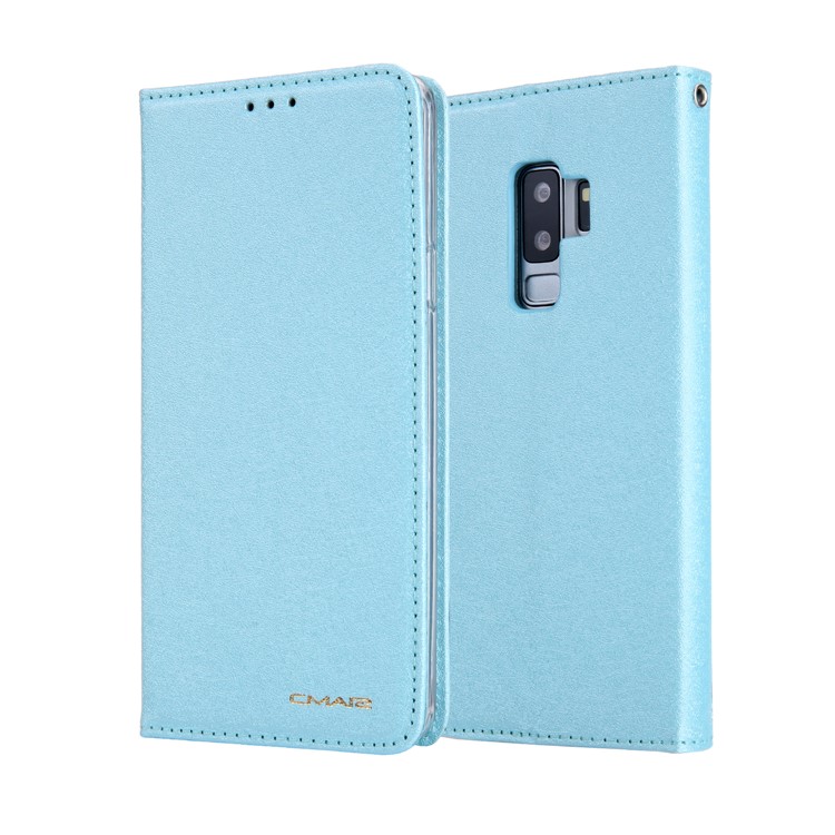 

CMAI2 PU Leather Auto-absorbed Folio Cover Accessory with Stand for Samsung Galaxy S9 Plus G965 - Baby Blue