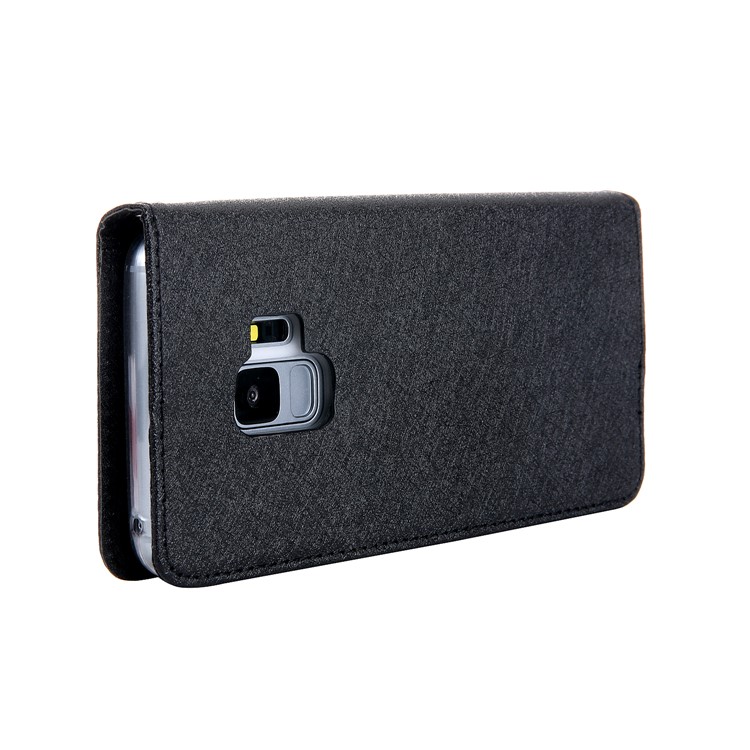 CMAI2 PU Leather Auto-absorbed Card Slots Folio Cover Accessory with Stand for Samsung Galaxy S9 G960 - Black-3