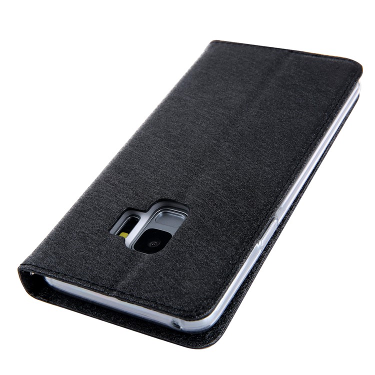 CMAI2 PU Leather Auto-absorbed Card Slots Folio Cover Accessory with Stand for Samsung Galaxy S9 G960 - Black-4