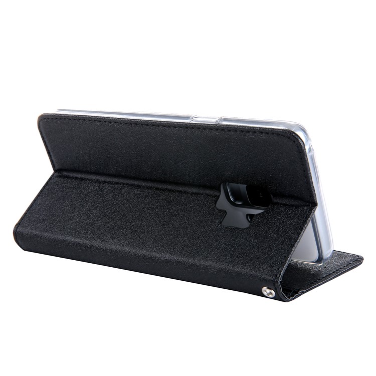 CMAI2 PU Leather Auto-absorbed Card Slots Folio Cover Accessory with Stand for Samsung Galaxy S9 G960 - Black-5