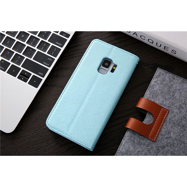 CMAI2 PU Leather Auto-absorbed Card Slots Mobile Case with Stand for Samsung Galaxy S9 G960 - Baby Blue-6