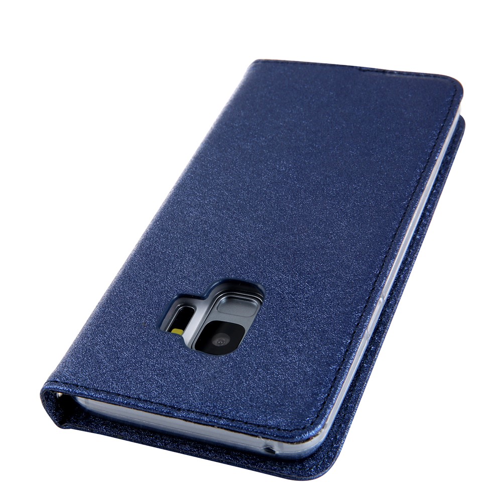 CMAI2 PU Leather Auto-absorbed Stand Phone Case Accessory for Samsung Galaxy S9 G960 - Dark Blue-4