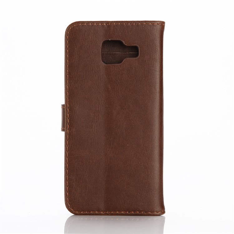 Crazy Horse Wallet Leather Shell for Samsung Galaxy A3 SM-A310F (2016) - Coffee-2