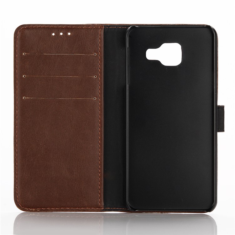 Crazy Horse Wallet Leather Shell for Samsung Galaxy A3 SM-A310F (2016) - Coffee-3