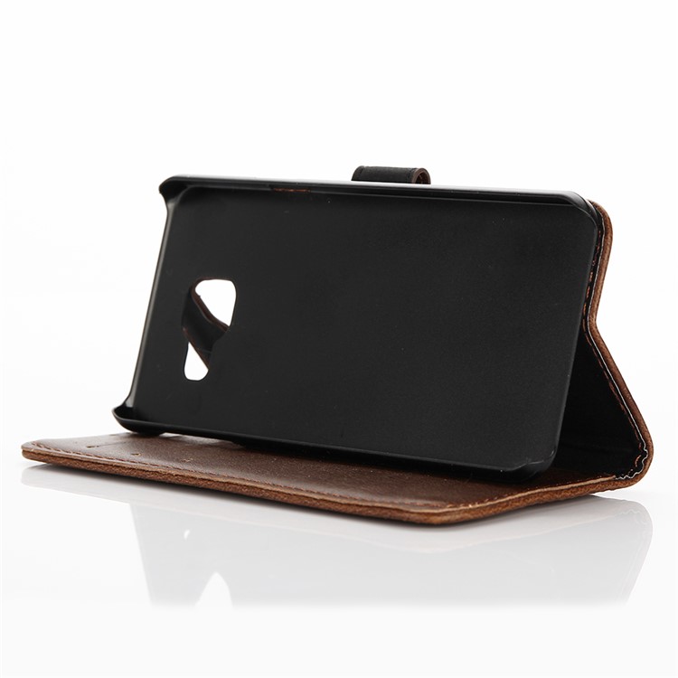 Crazy Horse Wallet Leather Shell for Samsung Galaxy A3 SM-A310F (2016) - Coffee-5