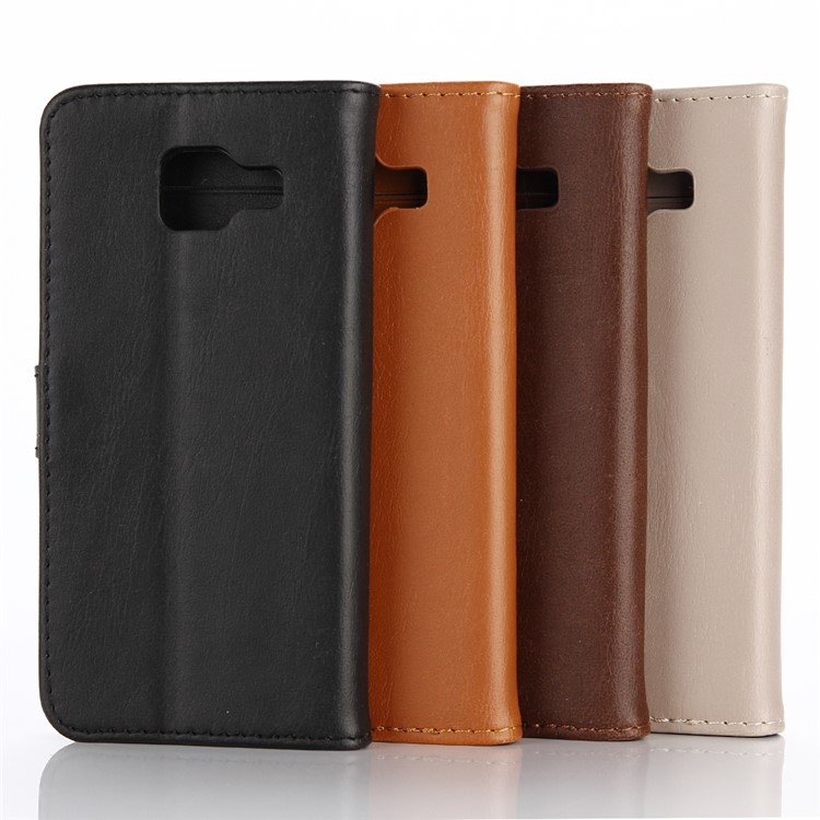 Crazy Horse Wallet Leather Shell for Samsung Galaxy A3 SM-A310F (2016) - Coffee-7