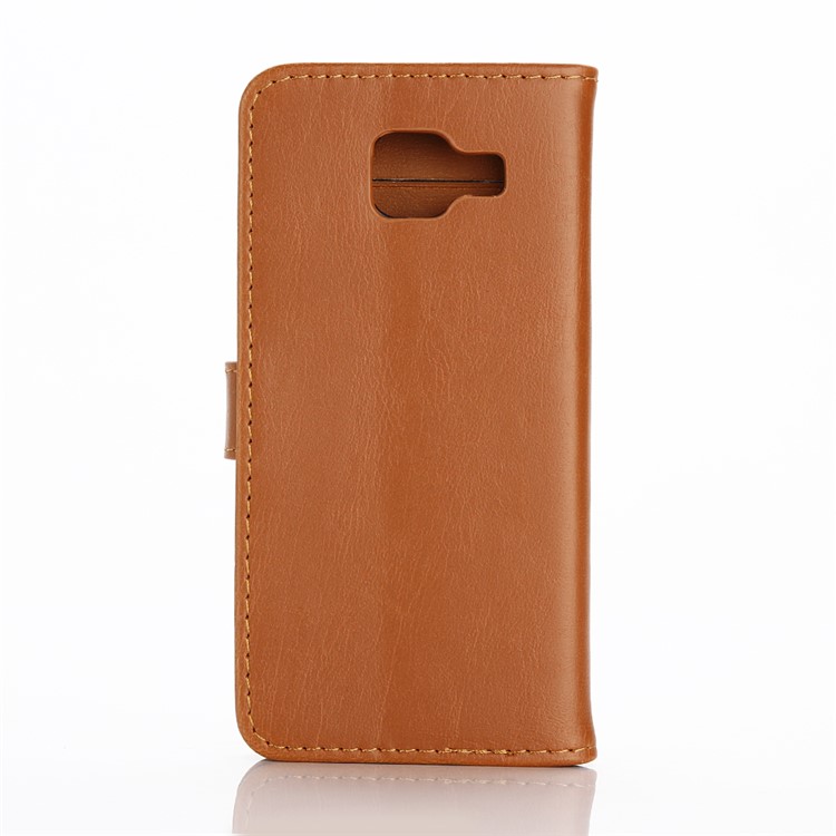 Crazy Horse Wallet Leather Shell for Samsung Galaxy A3 SM-A310F (2016) - Brown-2