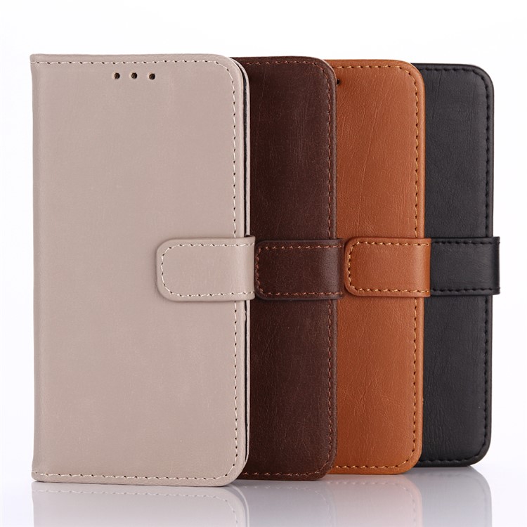 Für Samsung Galaxy A3 SM-A310F (2016) Crazy Horse Leder Book Hülle Wallet Stand Magnetic Closure Flip Cover - Braun-5