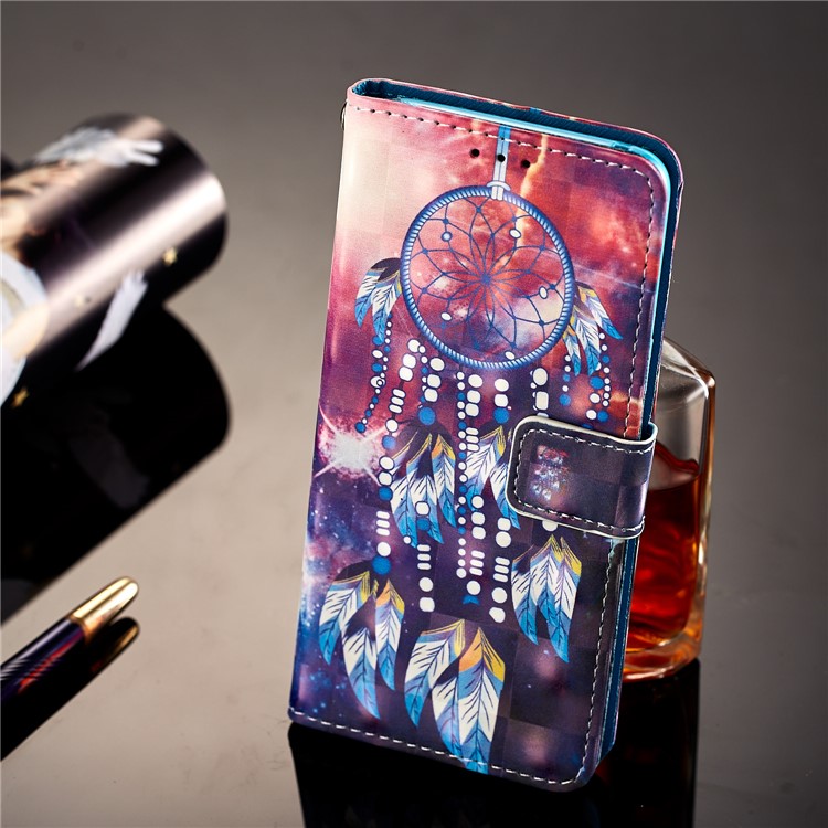 Pattern Printing Light Spot Decor Leather Stand Protective Phone Cover for Samsung Galaxy S9 SM-G960 - Dream Catcher-5
