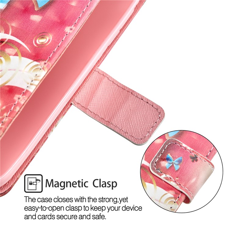 Pattern Printing Light Spot Decor Leather Stand Protective Phone Shell for Samsung Galaxy A8 (2018) - Butterfly-4