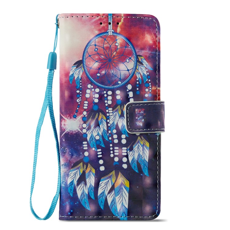 Pattern Printing Light Spot Decor Leather Stand Protective Phone Cover for Samsung Galaxy A8 (2018) - Dream Catcher-8