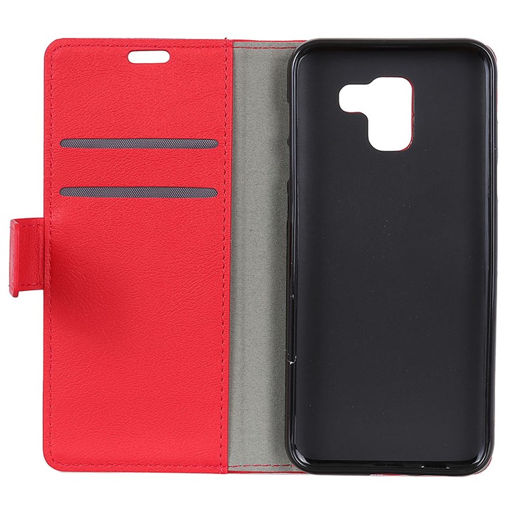 PU Leather Wallet Mobile Phone Shell for Samsung Galaxy J6 (2018) - Red-7