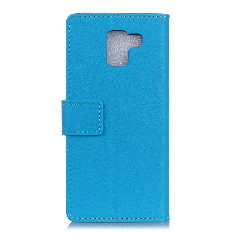 Stand Leather Magnetic Wallet Phone Cover for Samsung Galaxy J6 (2018) - Blue-5