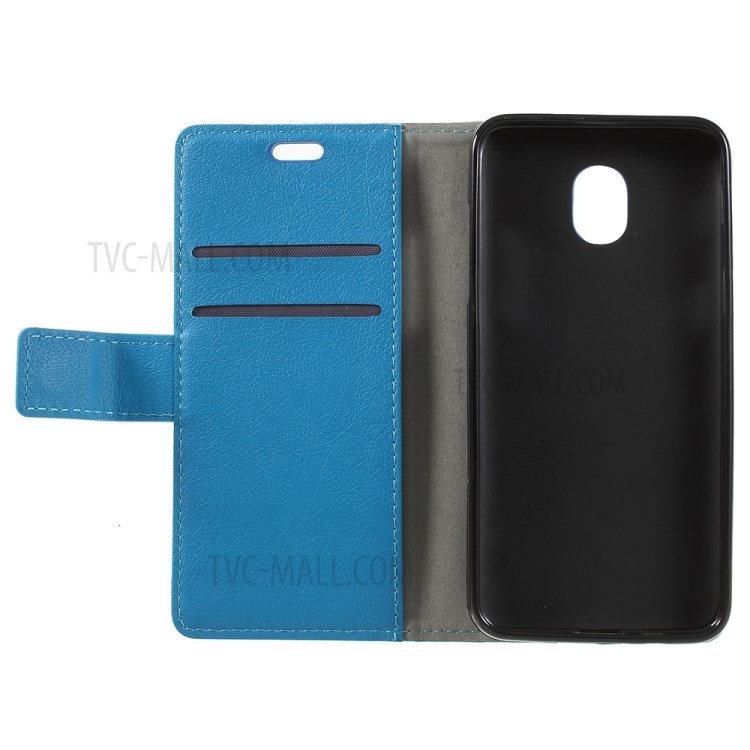 Stand Leather Magnetic Wallet Phone Cover for Samsung Galaxy J6 (2018) - Blue-11