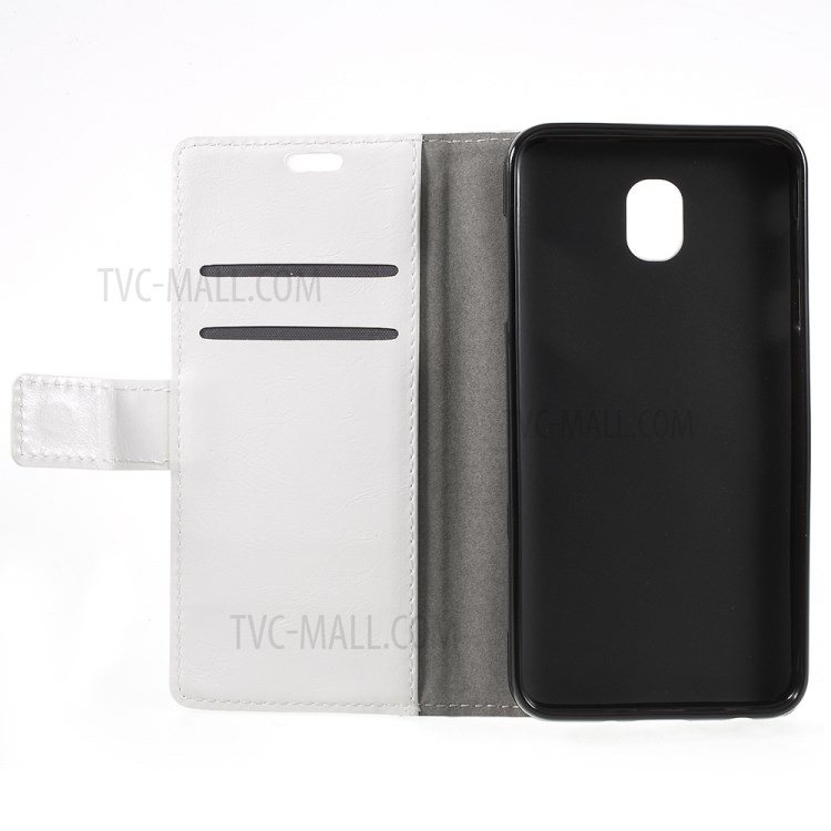 Crazy Cheval Stand Portefeuille Housse En Cuir Pour Samsung Galaxy J6 (2018) - Blanc-11