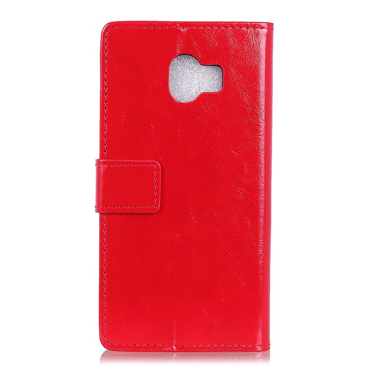 Crazy Horse Wallet Leather Shell with Stand for Samsung Galaxy J6 (2018) - Red-5