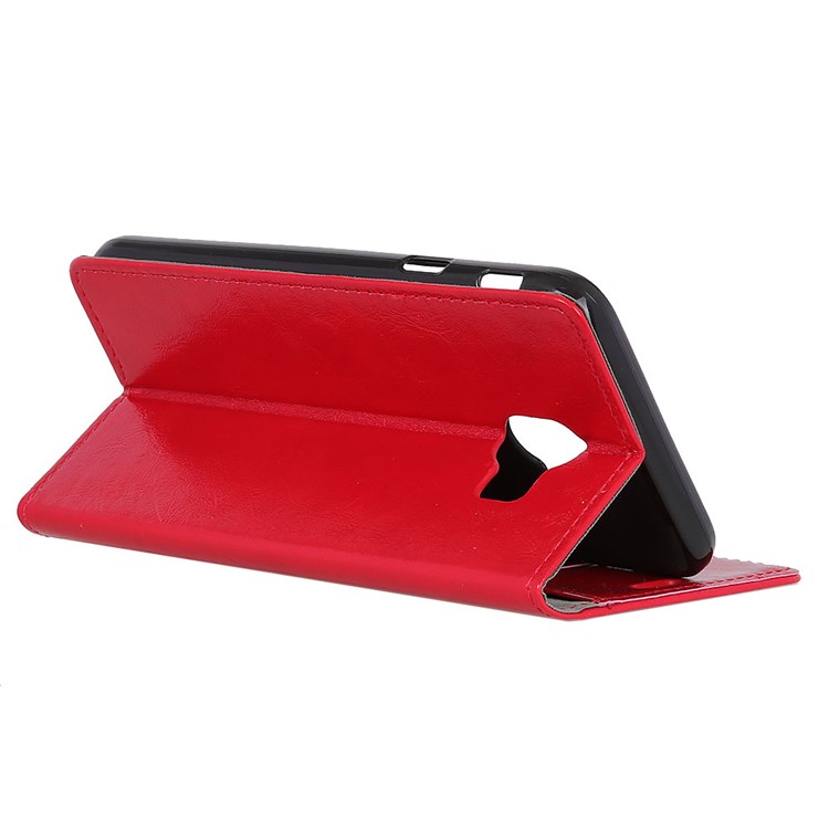 Crazy Horse Wallet Leather Shell with Stand for Samsung Galaxy J6 (2018) - Red-9