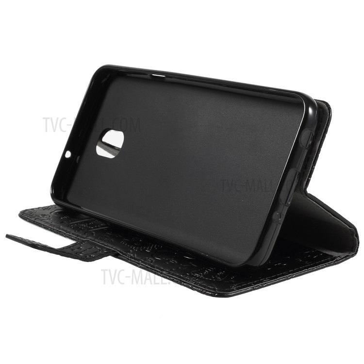 Cartoon Graffiti PU Leather Wallet Case for Samsung Galaxy J6 (2018) - Black-11
