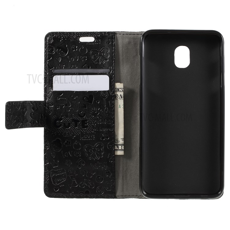 Cartoon Graffiti PU Leather Wallet Case for Samsung Galaxy J6 (2018) - Black-13