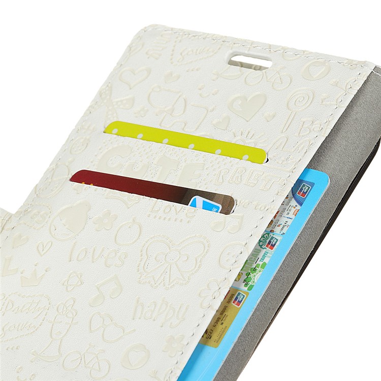 Cartoon Graffiti PU Leather Stand Cover for Samsung Galaxy J6 (2018) - White-3