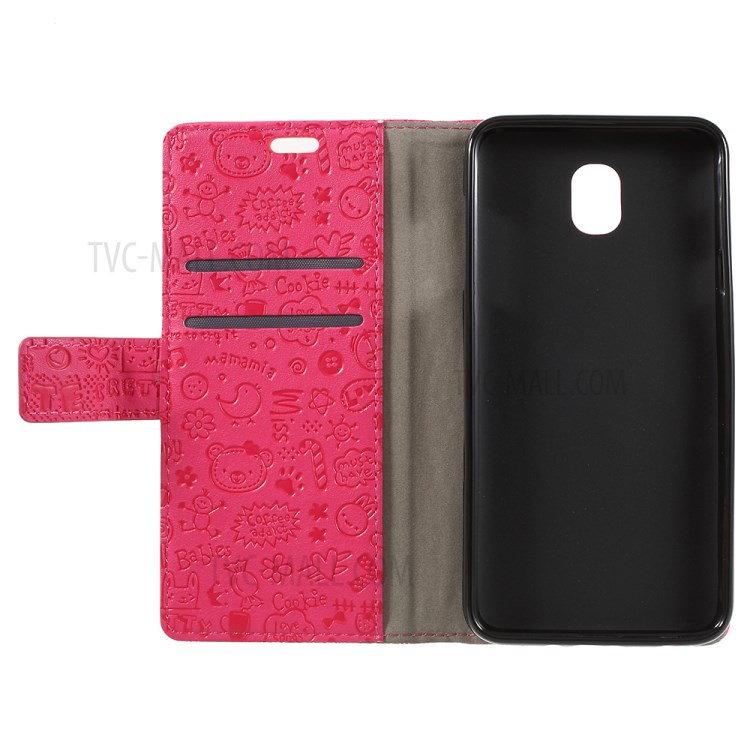 Cartoon Graffiti Stand Wallet Leather Protection Phone Case for Samsung Galaxy J6 (2018) - Rose-11