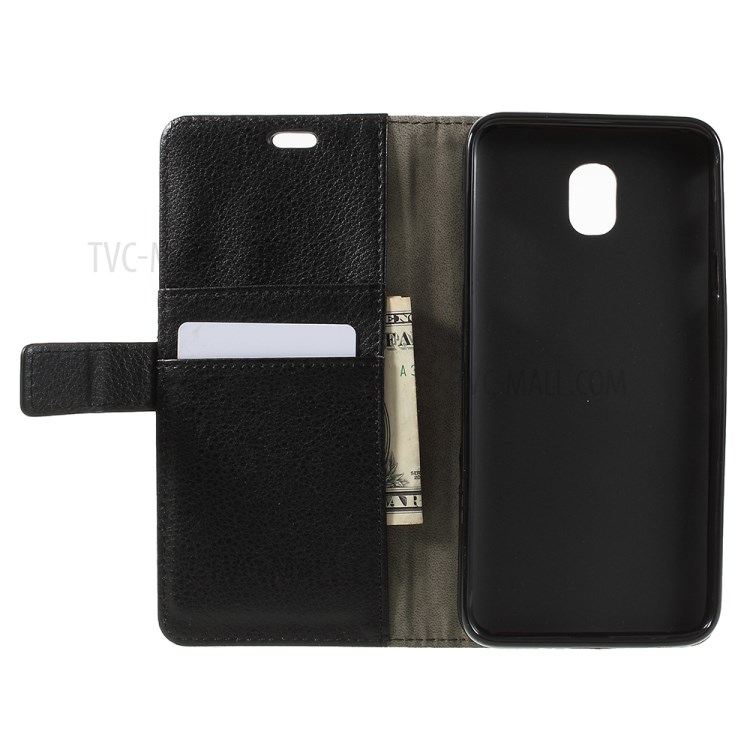 Litchi Skin Leather Wallet Case for Samsung Galaxy J6 (2018) - Black-14