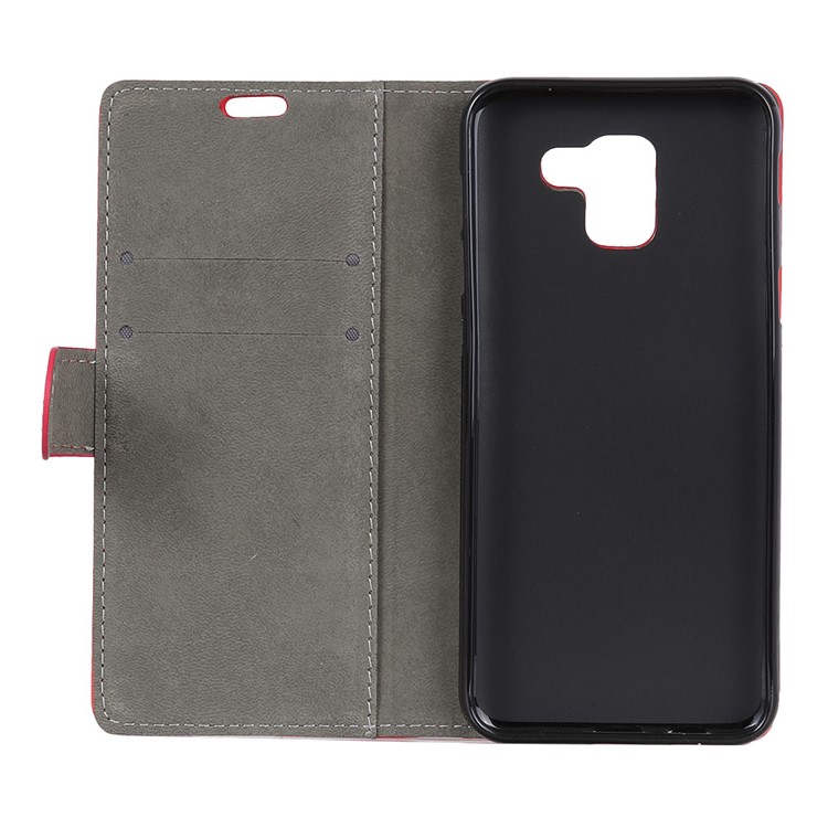 Stand PU Leather Wallet Cell Phone Case for Samsung Galaxy J6 (2018) - Red-7