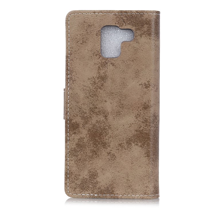 Vintage Style Card Holder Leather Mobile Phone Shell for Samsung Galaxy J6 (2018) - Khaki-9
