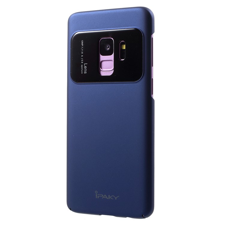 IPAKY Tempered Glass + PC Hybrid Phone Casing for Samsung Galaxy S9 G960 - Dark Blue-3