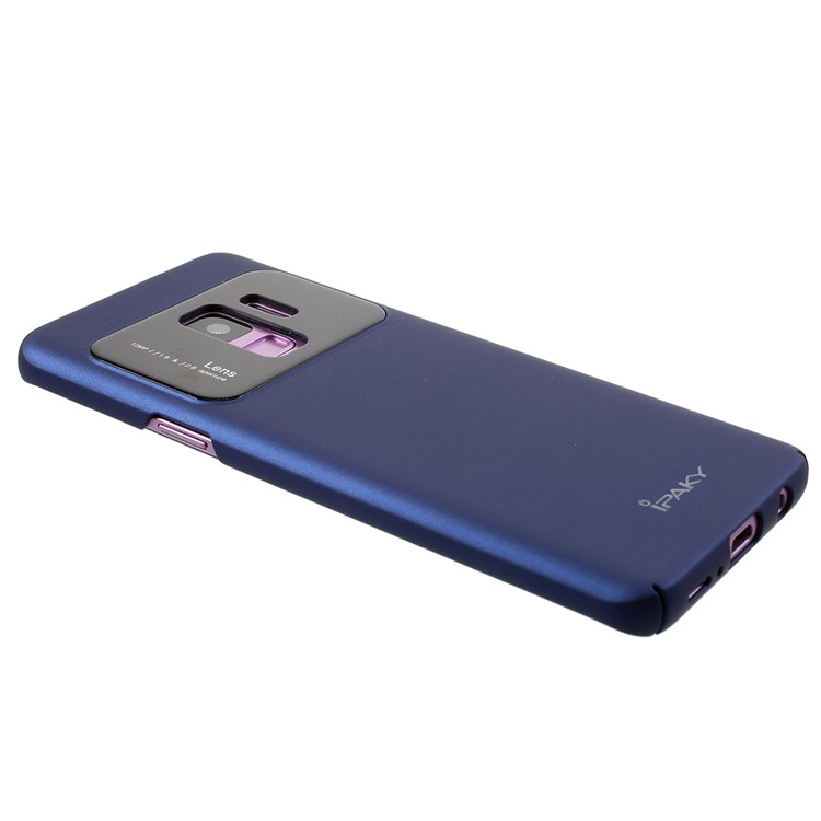 IPAKY Tempered Glass + PC Hybrid Phone Casing for Samsung Galaxy S9 G960 - Dark Blue-4