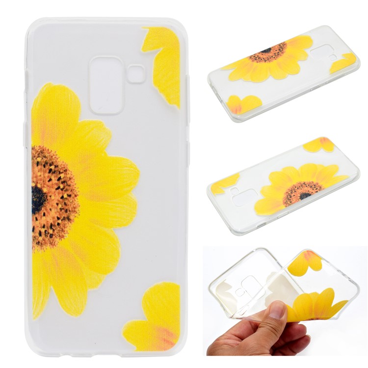 

Pattern Printing TPU Mobile Phone Protection Case for Samsung Galaxy A8 (2018) - Sunflower