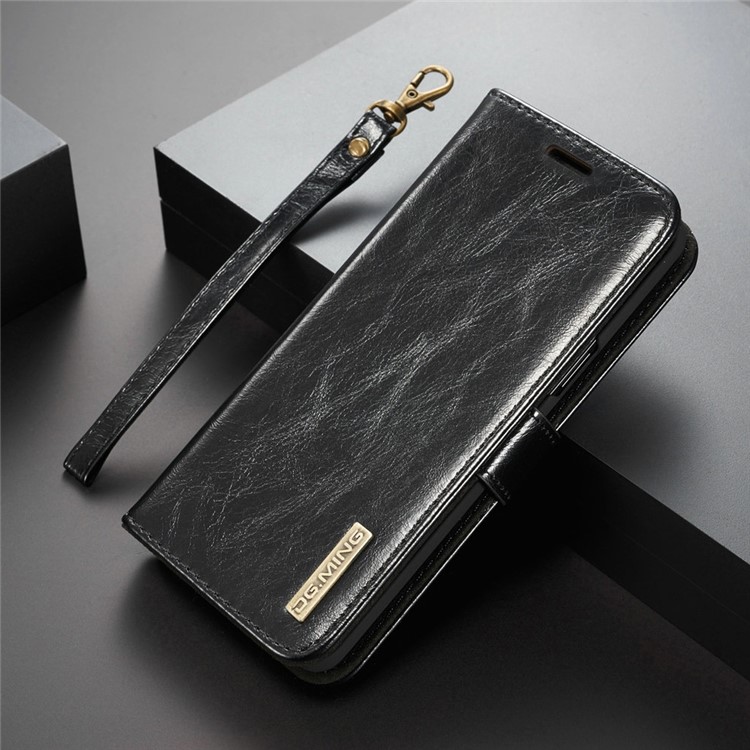 DG.MING Detachable 2-in-1 Genuine Leather Case for Samsung Galaxy S9 SM-G960 - Black-1