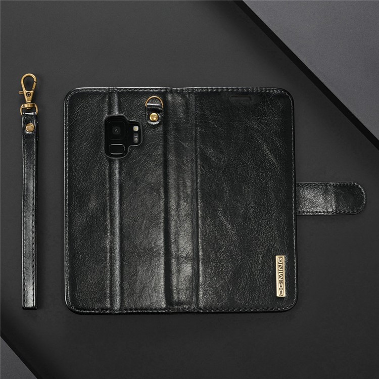 DG.MING Detachable 2-in-1 Genuine Leather Case for Samsung Galaxy S9 SM-G960 - Black-11