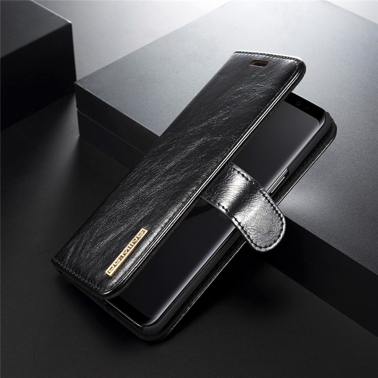 DG.MING Detachable 2-in-1 Genuine Leather Case for Samsung Galaxy S9 SM-G960 - Black-2