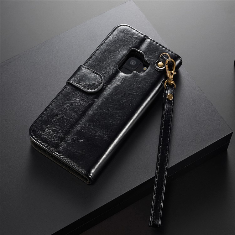 DG.MING Detachable 2-in-1 Genuine Leather Case for Samsung Galaxy S9 SM-G960 - Black-6