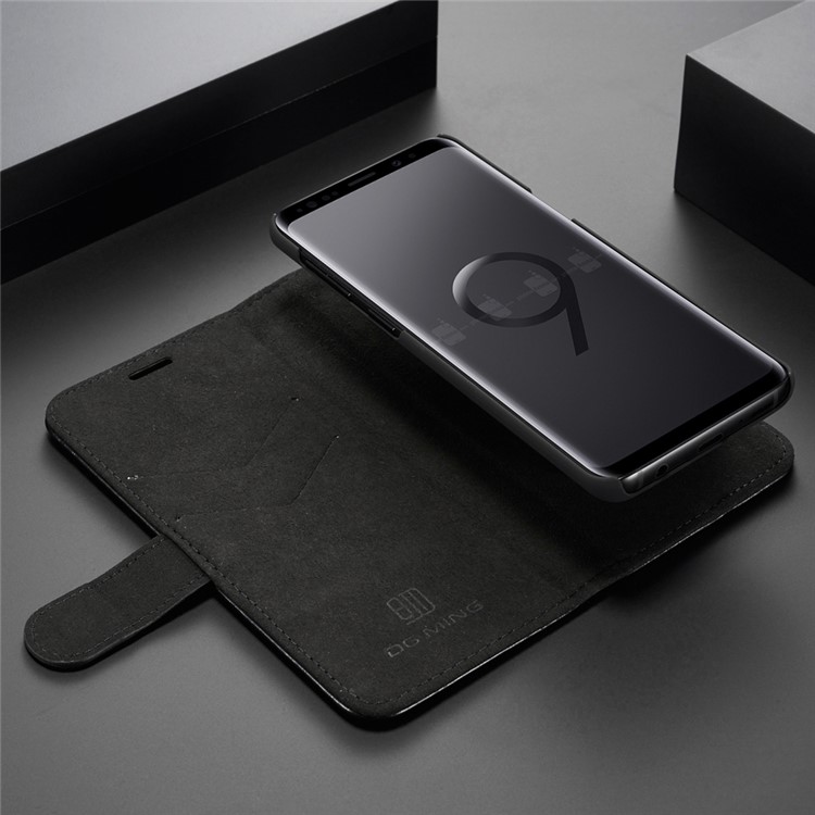 DG.MING Detachable 2-in-1 Genuine Leather Case for Samsung Galaxy S9 SM-G960 - Black-7