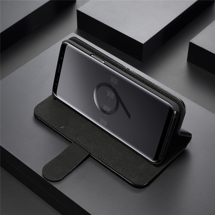 DG.MING Detachable 2-in-1 Genuine Leather Case for Samsung Galaxy S9 SM-G960 - Black-8