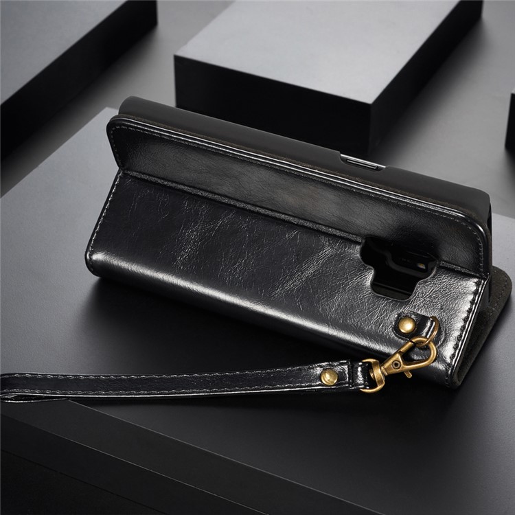 DG.MING Detachable 2-in-1 Genuine Leather Case for Samsung Galaxy S9 SM-G960 - Black-9