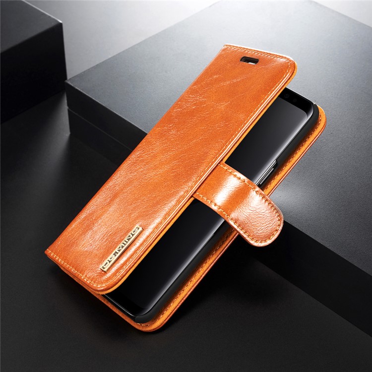 DG.MING Detachable 2-in-1 Genuine Leather Mobile Shell for Samsung Galaxy S9 SM-G960 - Brown-2