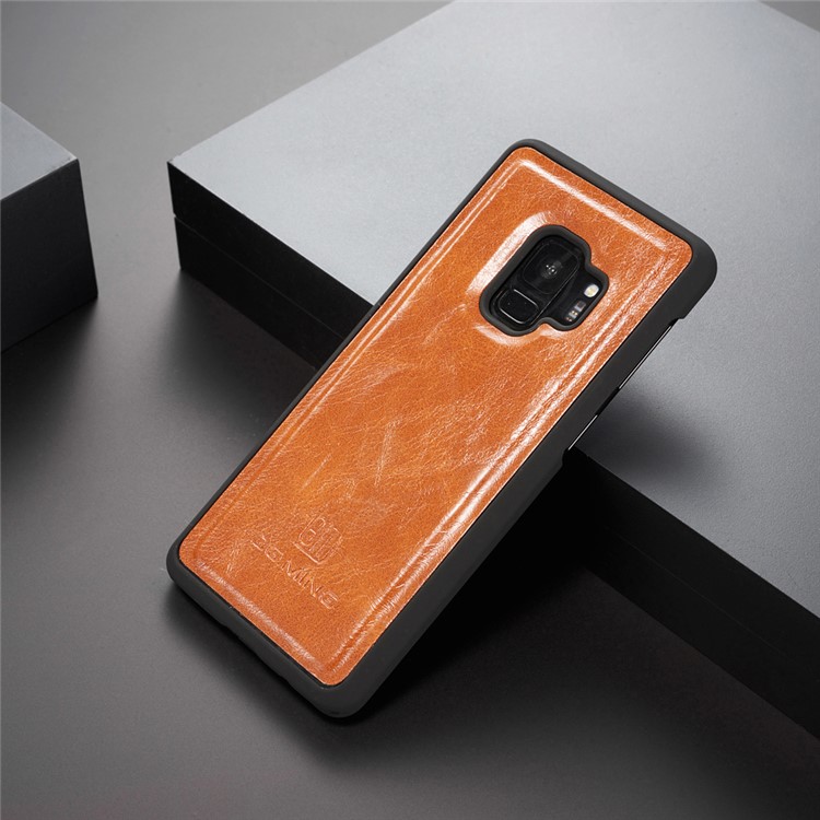 DG.MING Detachable 2-in-1 Genuine Leather Mobile Shell for Samsung Galaxy S9 SM-G960 - Brown-4