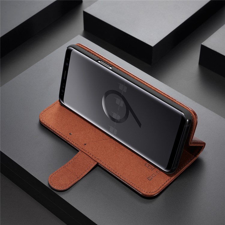 DG.MING Detachable 2-in-1 Genuine Leather Phone Casing with Stand for Samsung Galaxy S9 SM-G960 - Coffee-8