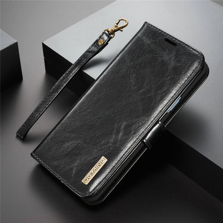 DG.MING Detachable 2-in-1 Genuine Leather Case with Card Slots for Samsung Galaxy S9 Plus SM-G965 - Black-1