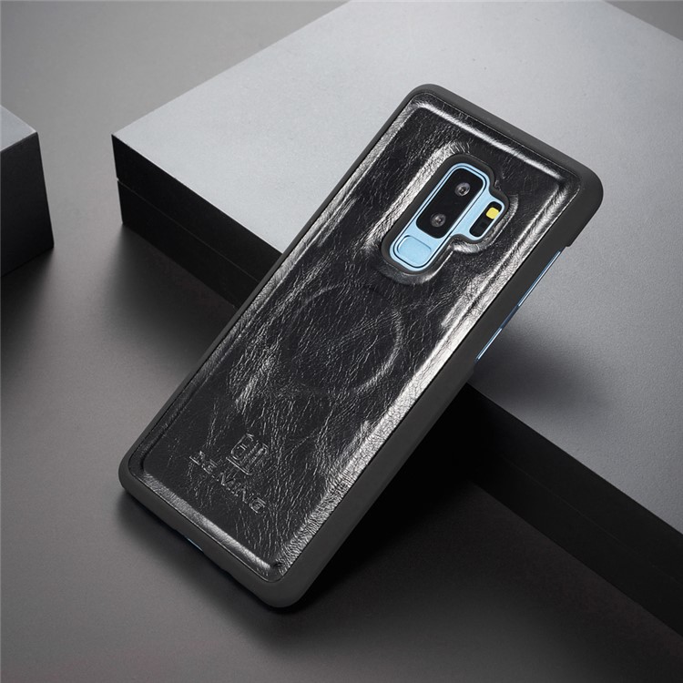 DG.MING Detachable 2-in-1 Genuine Leather Case with Card Slots for Samsung Galaxy S9 Plus SM-G965 - Black-3