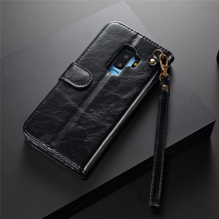 DG.MING Detachable 2-in-1 Genuine Leather Case with Card Slots for Samsung Galaxy S9 Plus SM-G965 - Black-6