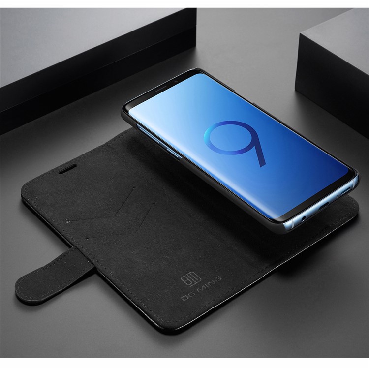 DG.MING Detachable 2-in-1 Genuine Leather Case with Card Slots for Samsung Galaxy S9 Plus SM-G965 - Black-7
