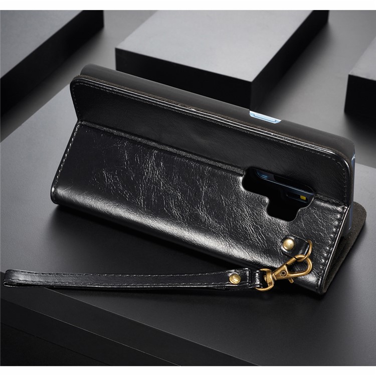 DG.MING Detachable 2-in-1 Genuine Leather Case with Card Slots for Samsung Galaxy S9 Plus SM-G965 - Black-9