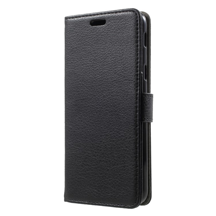 Litchi Skin Leather Wallet Cover for Samsung Galaxy A6 (2018) - Black-3