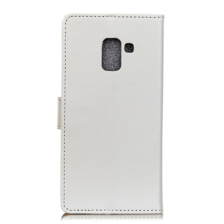 PU Leather Wallet Stand Folio Casing for Samsung Galaxy A6 (2018) - White-4
