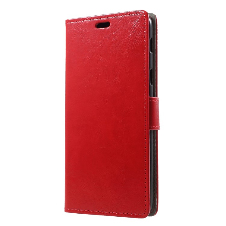 Crazy Horse Wallet Leather Magnetic Case for Samsung Galaxy A6 (2018) - Red-3